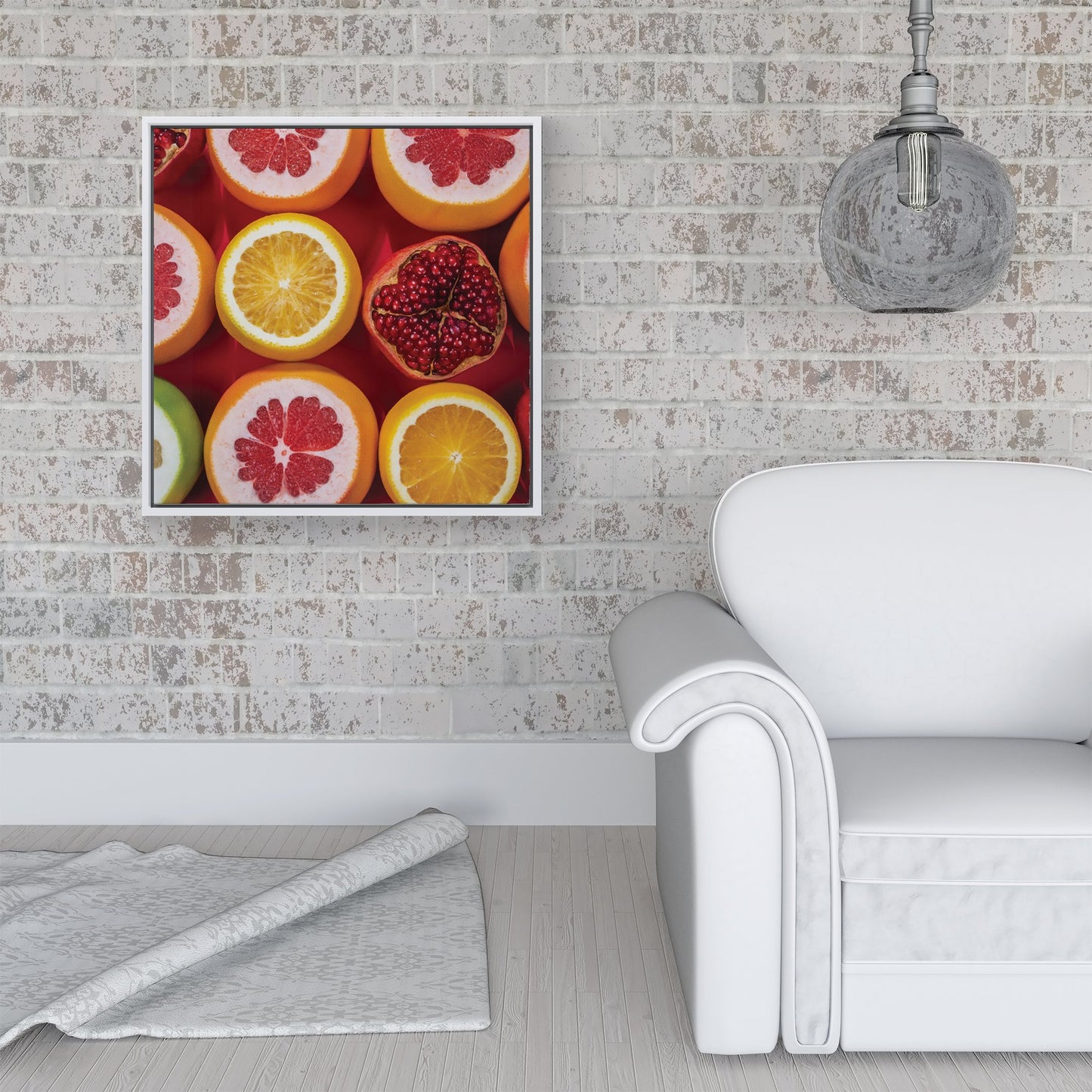 Citrus And Pomegranate Framed Canvas