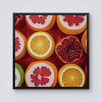 Citrus And Pomegranate Framed Canvas