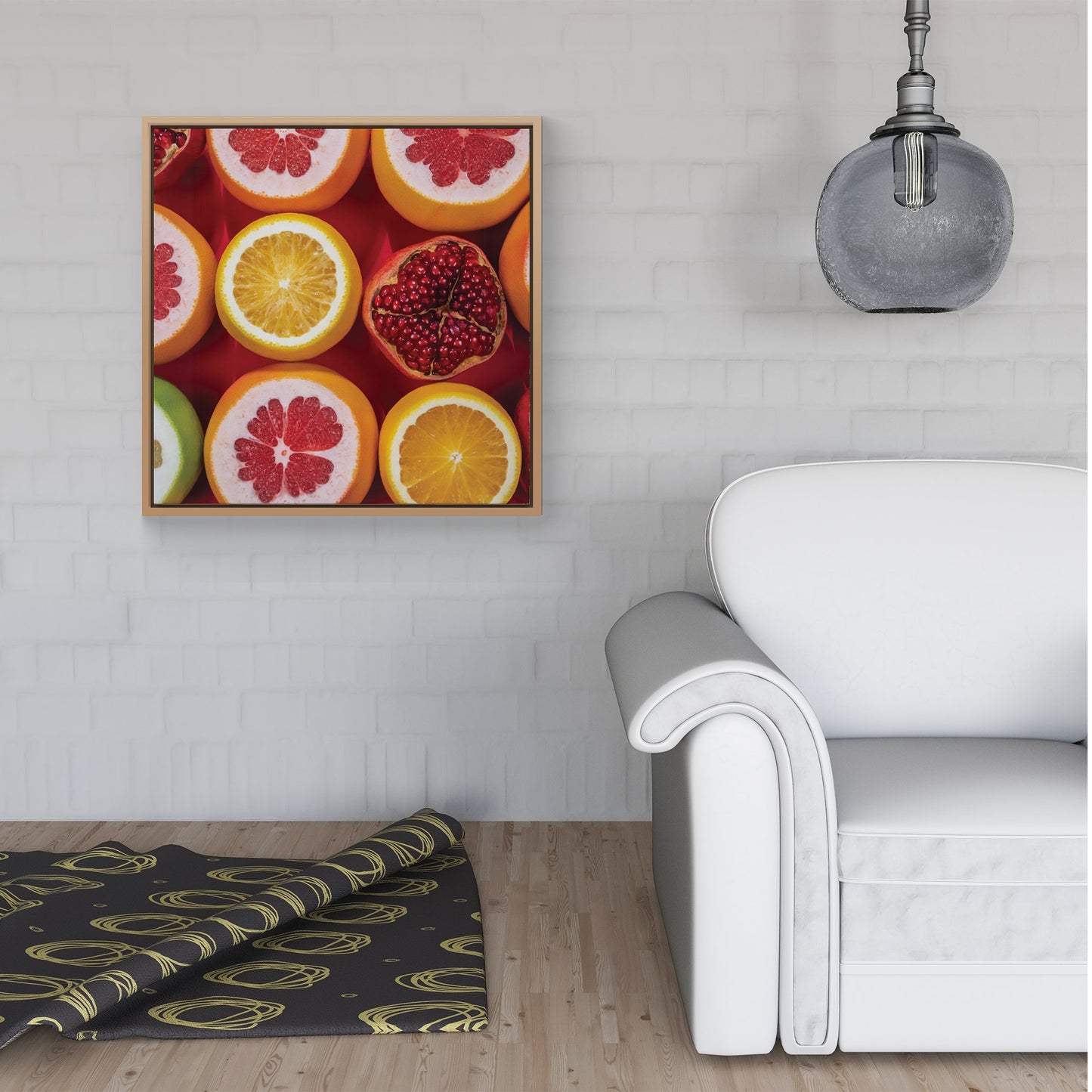 Citrus And Pomegranate Framed Canvas