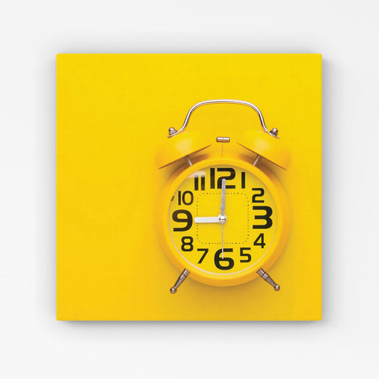 Yellow Alarm Clock Canvas