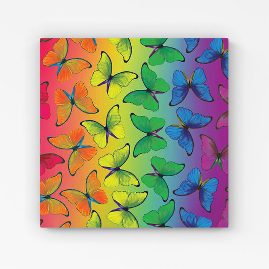Multicoloured Butterfly Pattern Canvas