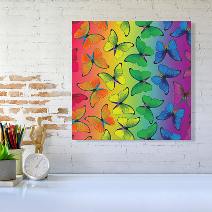 Multicoloured Butterfly Pattern Canvas