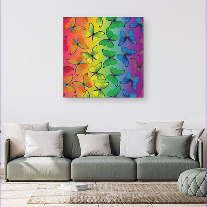 Multicoloured Butterfly Pattern Canvas
