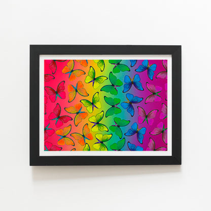Multicoloured Butterfly Pattern Art Prints