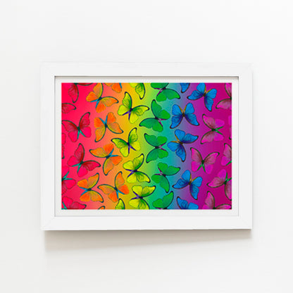 Multicoloured Butterfly Pattern Art Prints