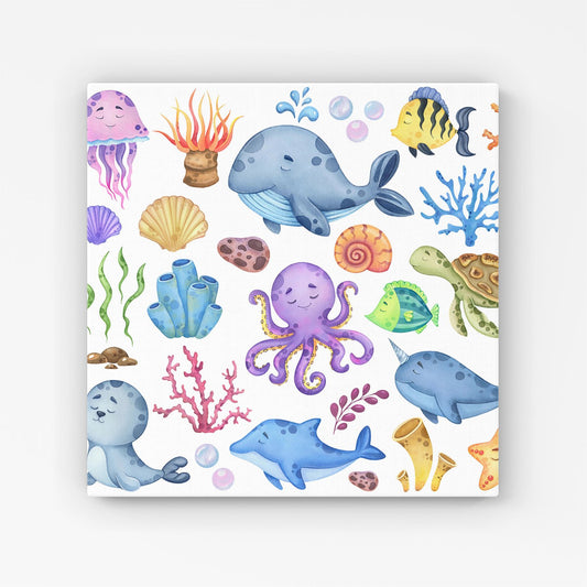 Children'S Sea Life Canvas