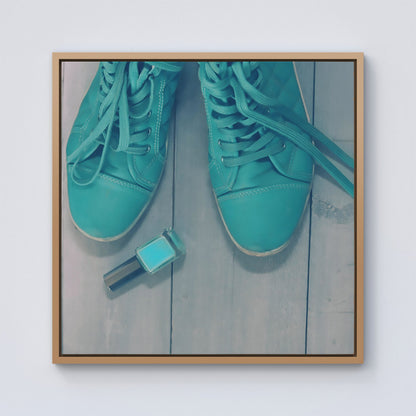 Lipstick Shoes Framed Canvas