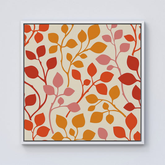 Colorful Autumn Leaves Framed Canvas