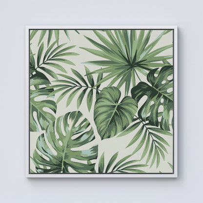 Exotic Palm Leaves Framed Canvas