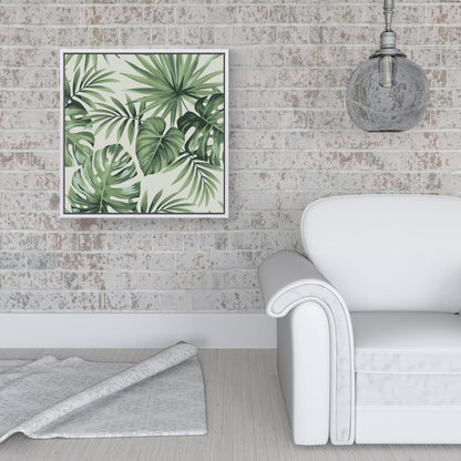 Exotic Palm Leaves Framed Canvas