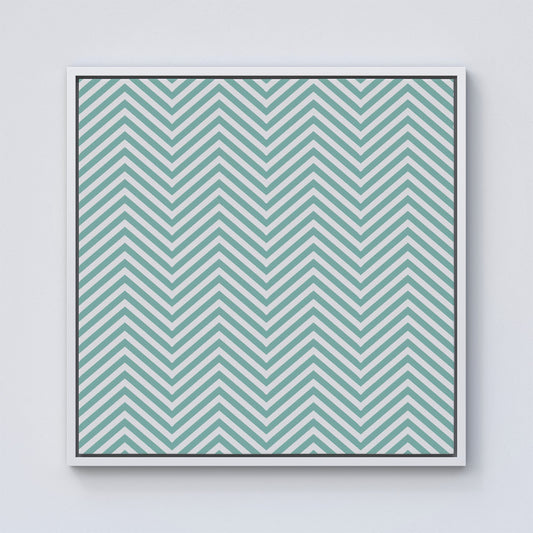 Geometric Chevron Pattern Framed Canvas