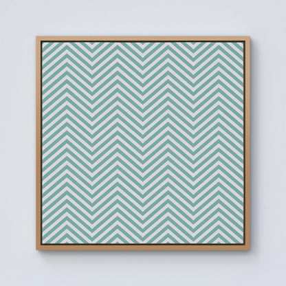Geometric Chevron Pattern Framed Canvas
