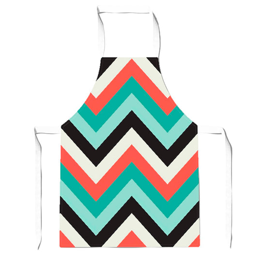 Geometric Colored Chevron Pattern Apron