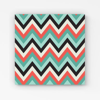Geometric Colored Chevron Pattern Canvas