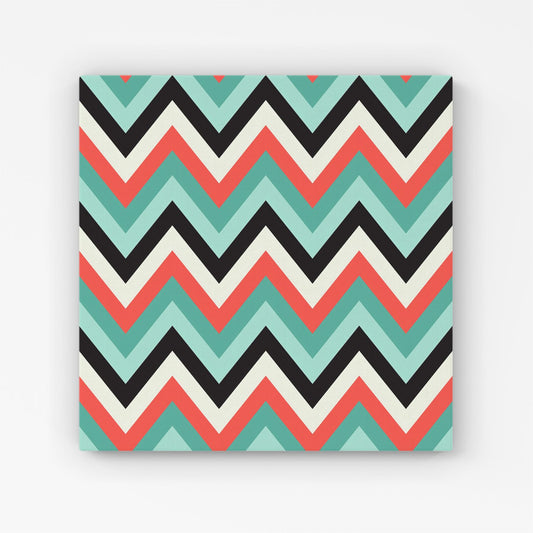 Geometric Colored Chevron Pattern Canvas