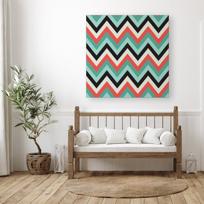 Geometric Colored Chevron Pattern Canvas