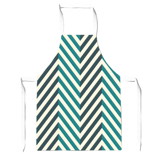 Geometric Herringbone Chevron Blues Apron