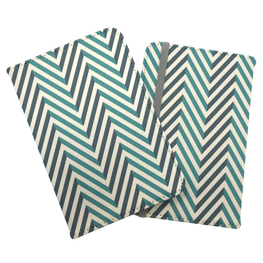 Geometric Herringbone Chevron Blues Passport Cover