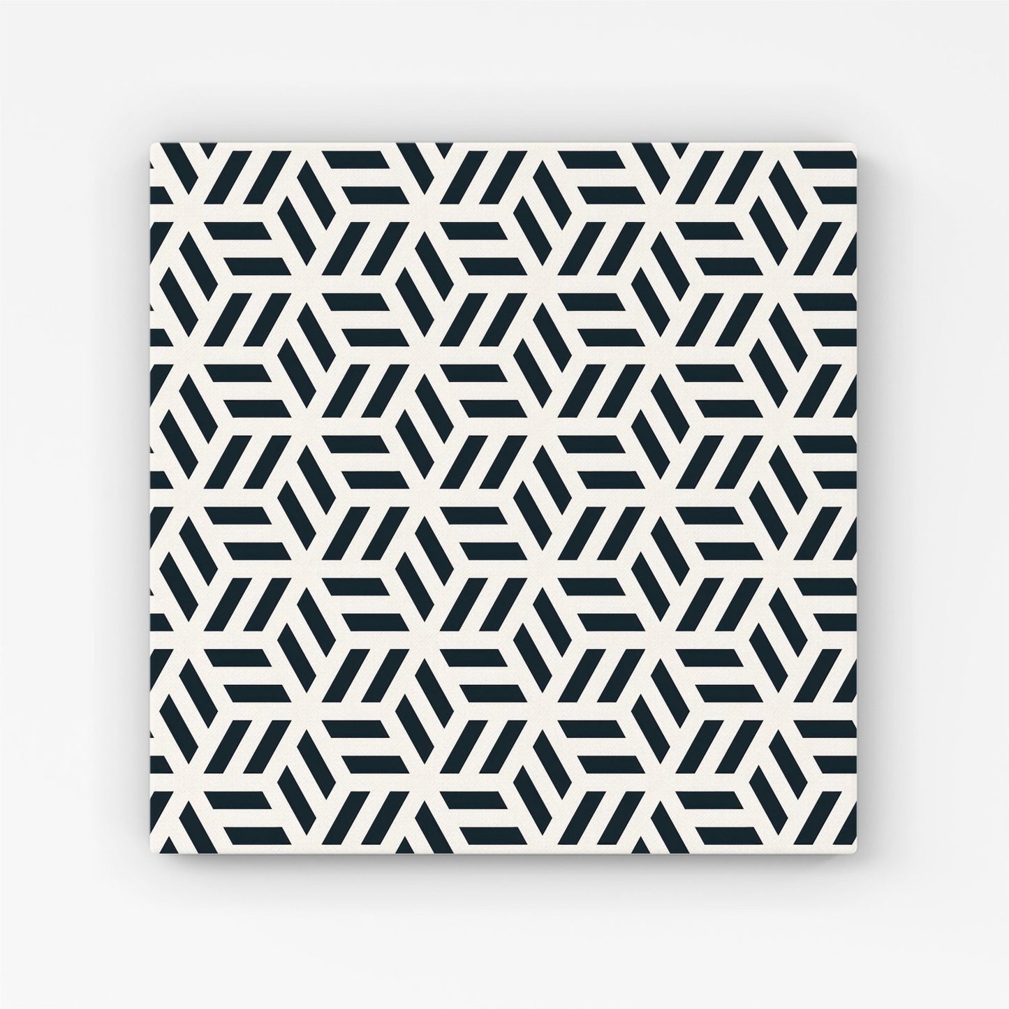 Geometric Monochrome Hexagonal Pattern Canvas