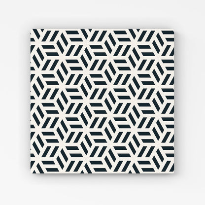 Geometric Monochrome Hexagonal Pattern Canvas