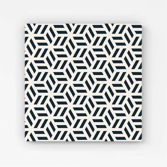 Geometric Monochrome Hexagonal Pattern Canvas