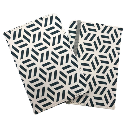 Geometric Monochrome Hexagonal Pattern Passport Cover