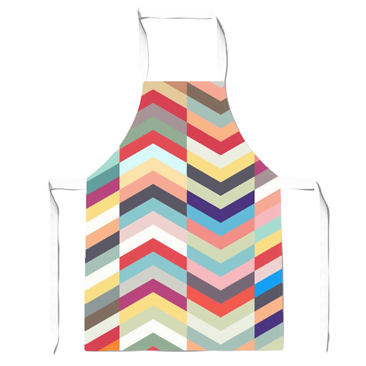 Geometric Multi Colored Chevron Pattern Apron