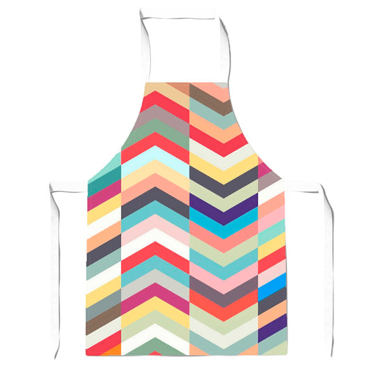 Geometric Multi Colored Chevron Pattern Apron