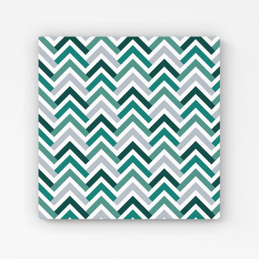 Geometric Retro Vintage Colored Chevron Pattern Canvas