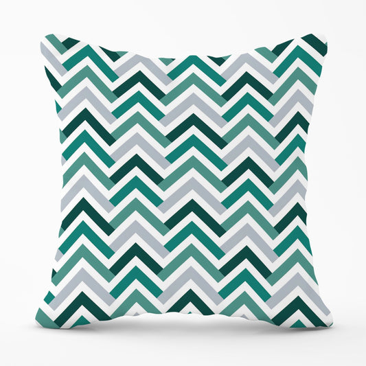 Retro Vintage Colored Chevron Pattern Outdoor Cushion
