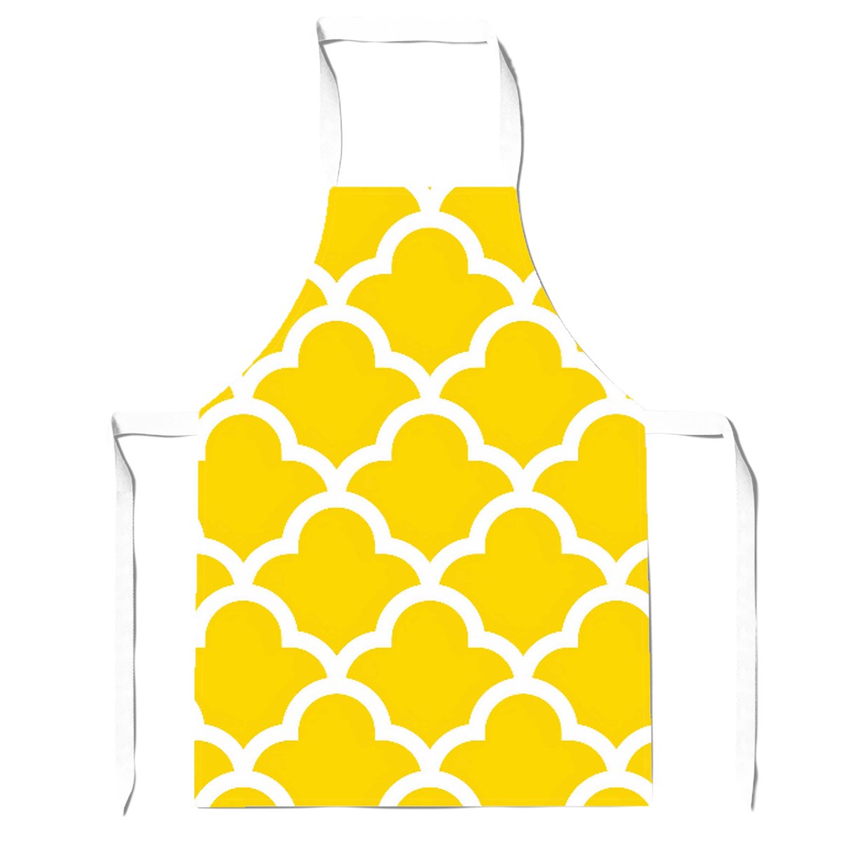 Geometric Yellow Quatrefoil Wave Apron