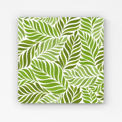Green Leaf Pattern Canvas