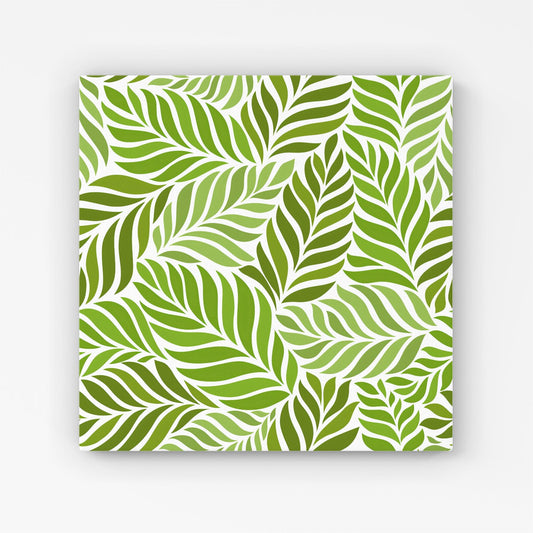 Green Leaf Pattern Canvas