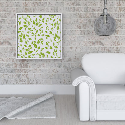 Green Leaves Framed Canvas