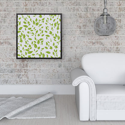Green Leaves Framed Canvas