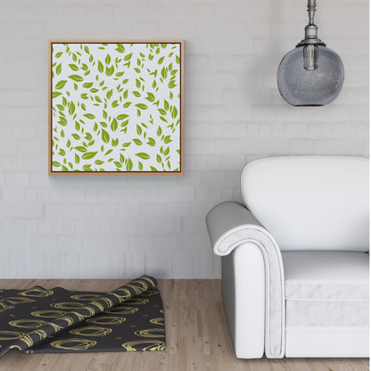 Green Leaves Framed Canvas