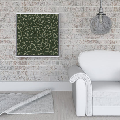 Green Shrub With Leaves Framed Canvas