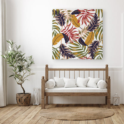 Hawaiian Style Jungle Leaves Canvas
