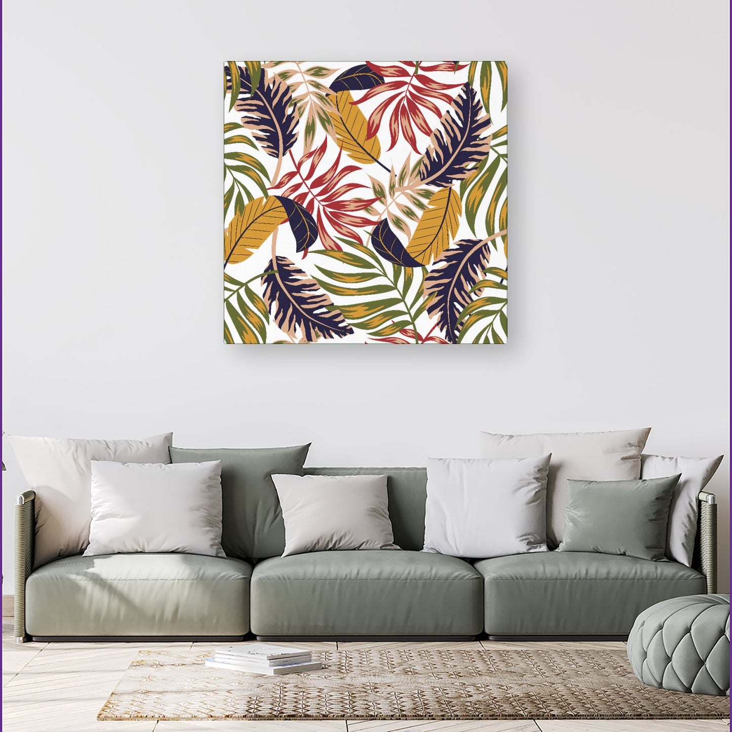 Hawaiian Style Jungle Leaves Canvas