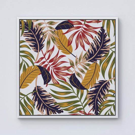 Hawaiian Style Jungle Leaves Framed Canvas