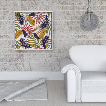 Hawaiian Style Jungle Leaves Framed Canvas