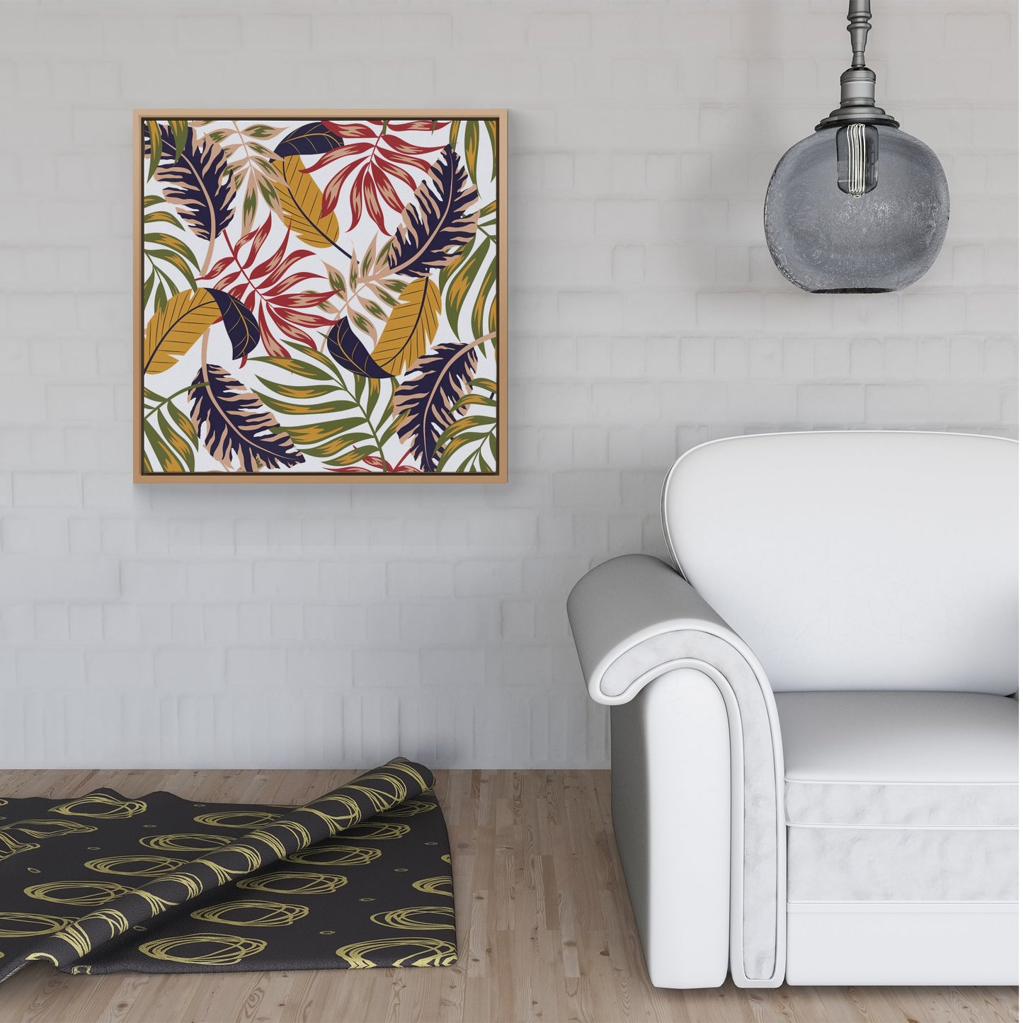 Hawaiian Style Jungle Leaves Framed Canvas