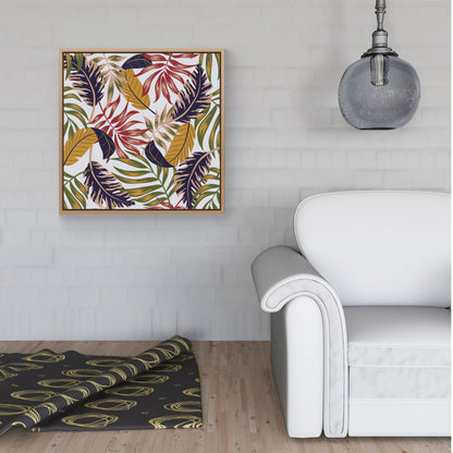 Hawaiian Style Jungle Leaves Framed Canvas
