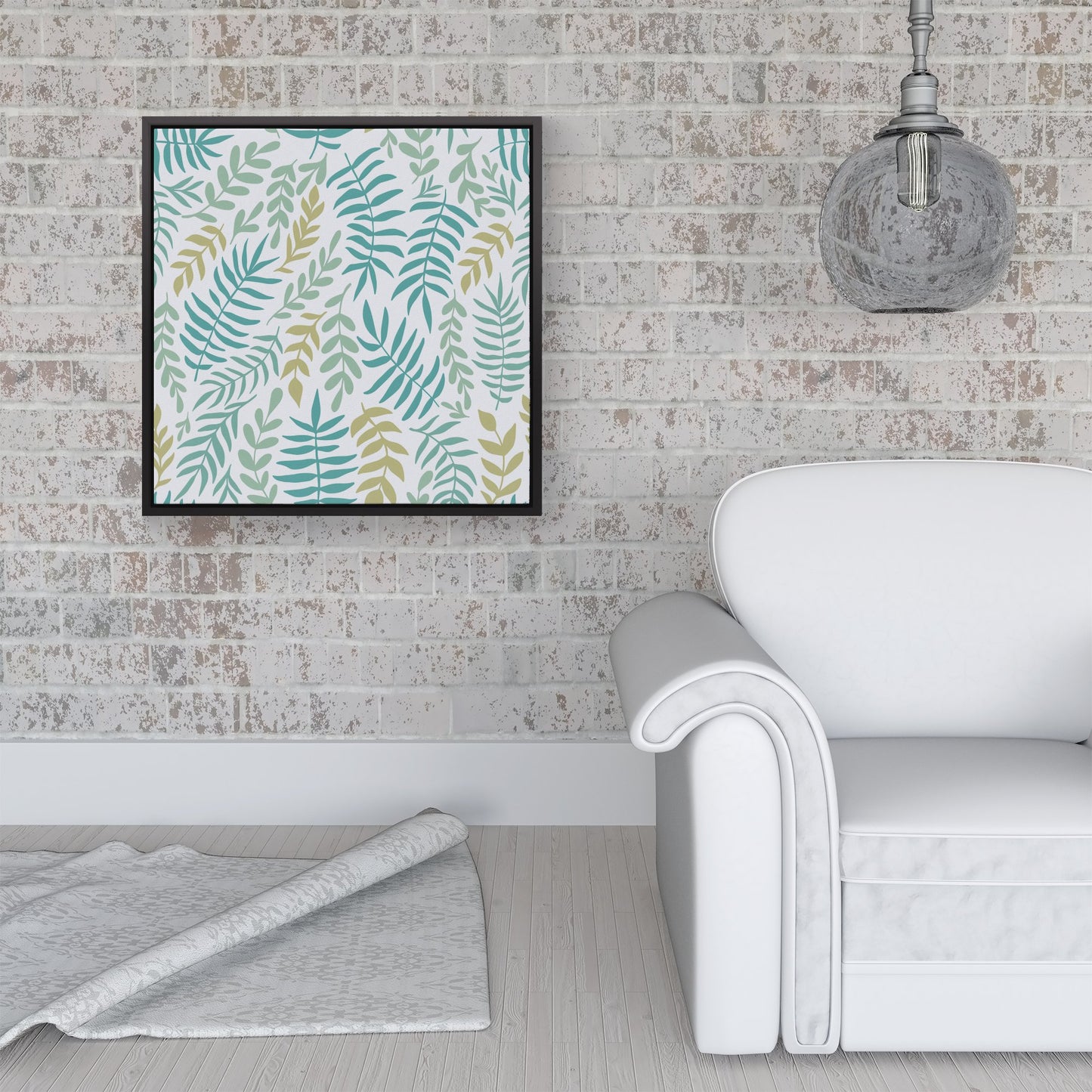 Multicolor Leafs And Branches Framed Canvas