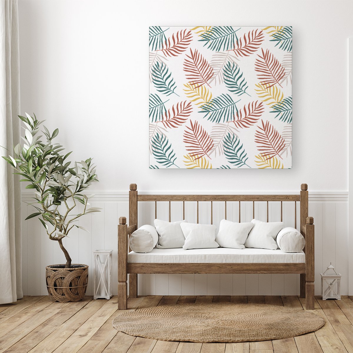 Palm Branches In Natural Colors Canvas
