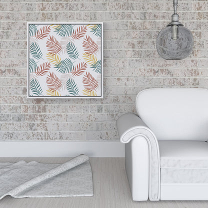 Palm Branches In Natural Colors Framed Canvas