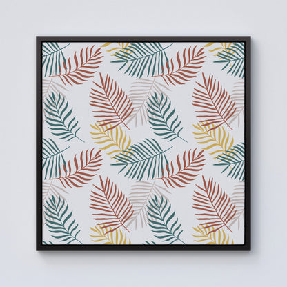 Palm Branches In Natural Colors Framed Canvas