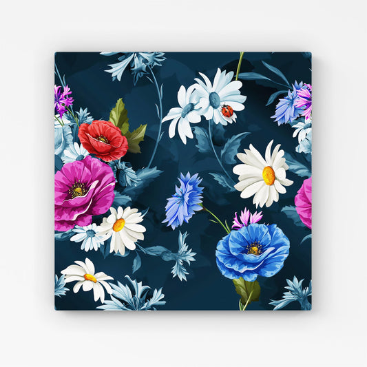 Poppy Flowers With Chamomile Canvas