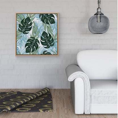 Tropical Pattern And Flowers Framed Canvas