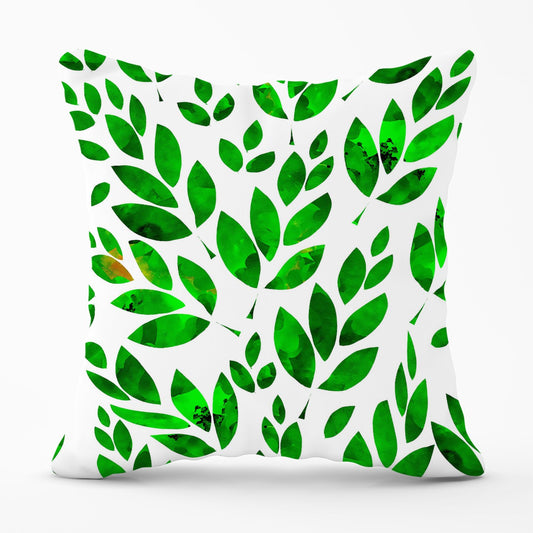 Watercolor Abstract Leaves Outdoor Cushion